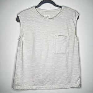 Lou &‎ Grey cream Boxy Sleeveless Pocket Tee